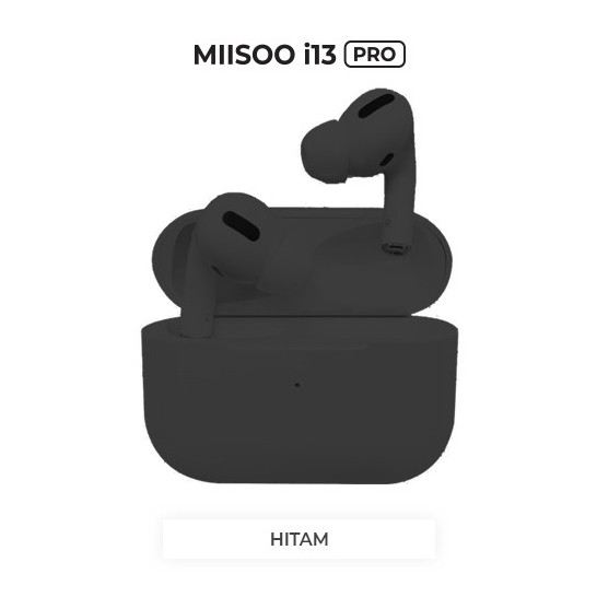 MIISOO i13 PRO Macaron i12 Macaron TWS Earphone IZIN POSTEL TRUE Wireless STEREO Bluetooth HiFi-i13 BLACK
