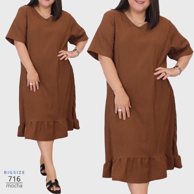 arenabelanja - Midi Dress Polos Wanita Jumbo Premium