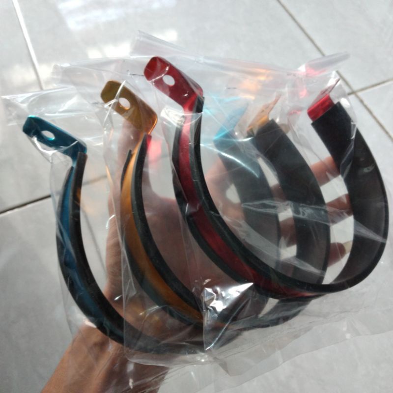 Klem Knalpot Racing Warna 4inch 10cm - 16cm  / Breket Klem Kebalpot Warna