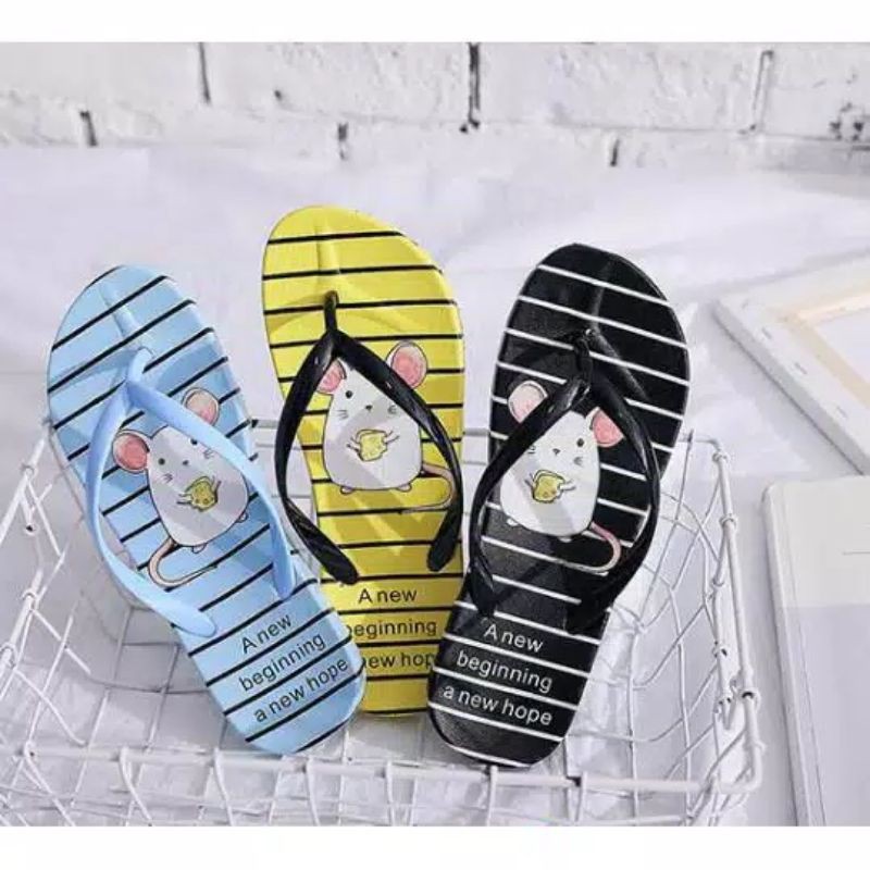 SANDAL JEPIT WANITA MOTIF MOUSE SALUR