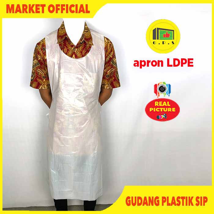 Apron Celemek Plastik Disposable LDPE Export Quality