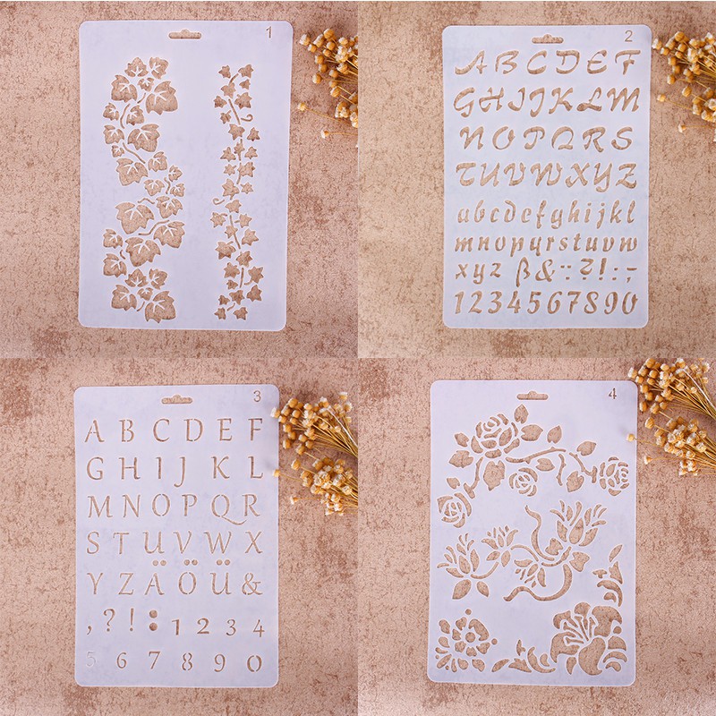 [COD]Stationery: DIY Stensil Jenis Cutting Dies Bermotif Lukisan Airbrush untuk Kerajinan Scrapbook