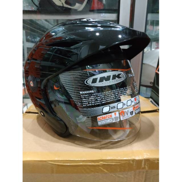 HELM INK CX25 BLACK METALIK HELM HALF FACE INK CX 25 ORIGINAL HELM INK TOPI ASLI HITAM HELM TOURING
