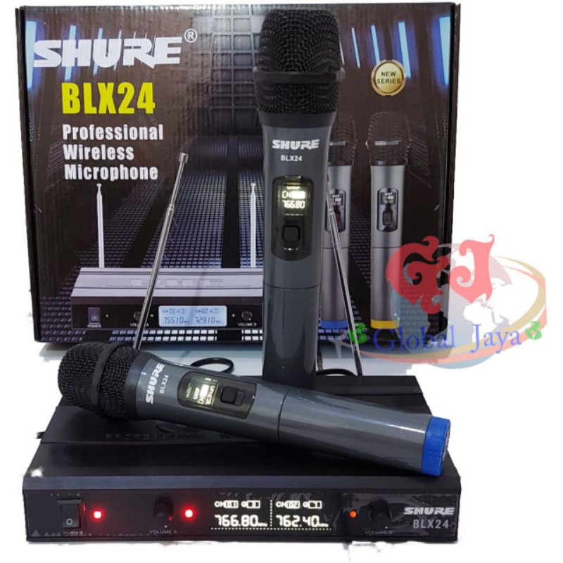 mic wireless shure blx 24 double mic mic shure blx24 mic handle wireless microphone