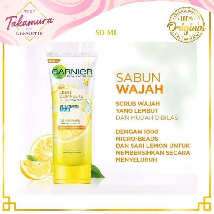 Spesial Sabun Cuci Muka Garnier Facial Foam Light Complete Scrub 50 Ml Bergaransi