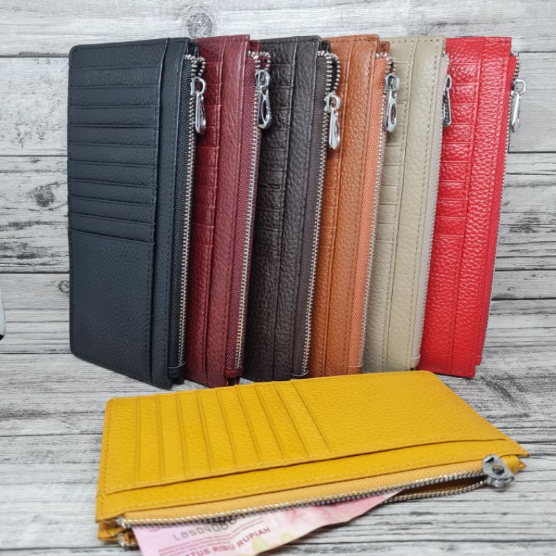 Corona Plain Leather Long wallet / card holder / dompet panjang