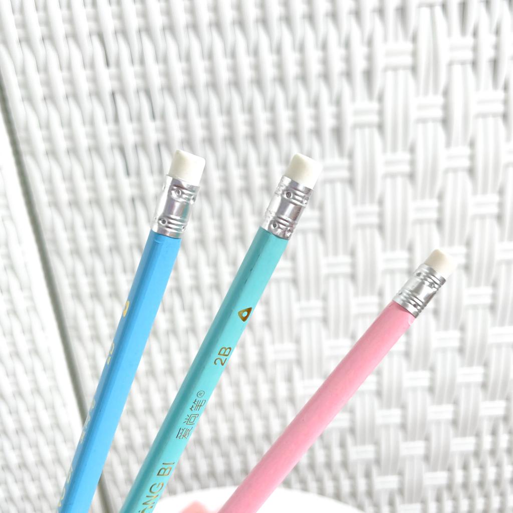 PENSIL 2B MURAH MODEL AISHING WARNA PASTEL PENSIL KAYU READY 3 VARIANT WARNA BIRU PINK TOSCA BISA GROSIR COD