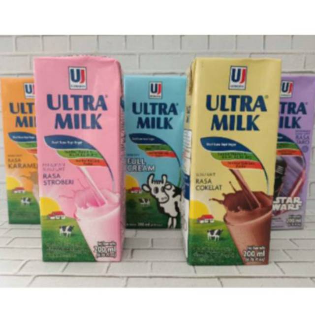 

Susu ULTRA MILK UHT 200ml coklat / full cream / caramel / taro / stoberi