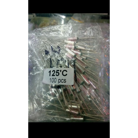 Thermofuse ac 250vol 10amper 125derajat jual per/1pak isi 100pcs