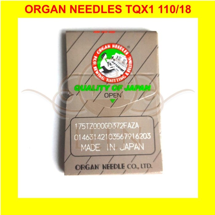 Jarum ORGAN Needles TQx1 18 Ori Japan TQ X 1 Mesin Pasang Kancing LEEN