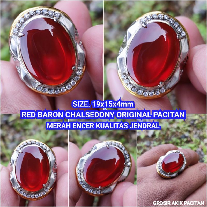 RED KRISTAL ENCER RED BARON CHALSEDONY ORIGINAL PACITAN KUALITAS JENDRAL