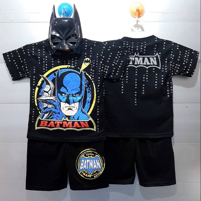 STELAN BATMAN HERO+TOPENG/ TANPA TOPENG KOSTUM BATMAN/KIDS PIYAMA