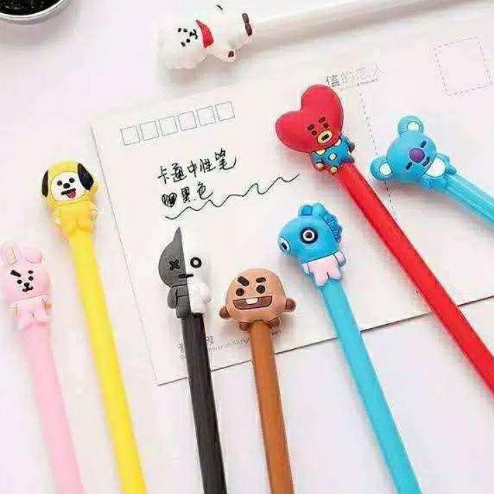 

Flash Sale - 12pc pen gel bts bt-21/gel pen bts boneka/bolpen BTS MIKA ,.