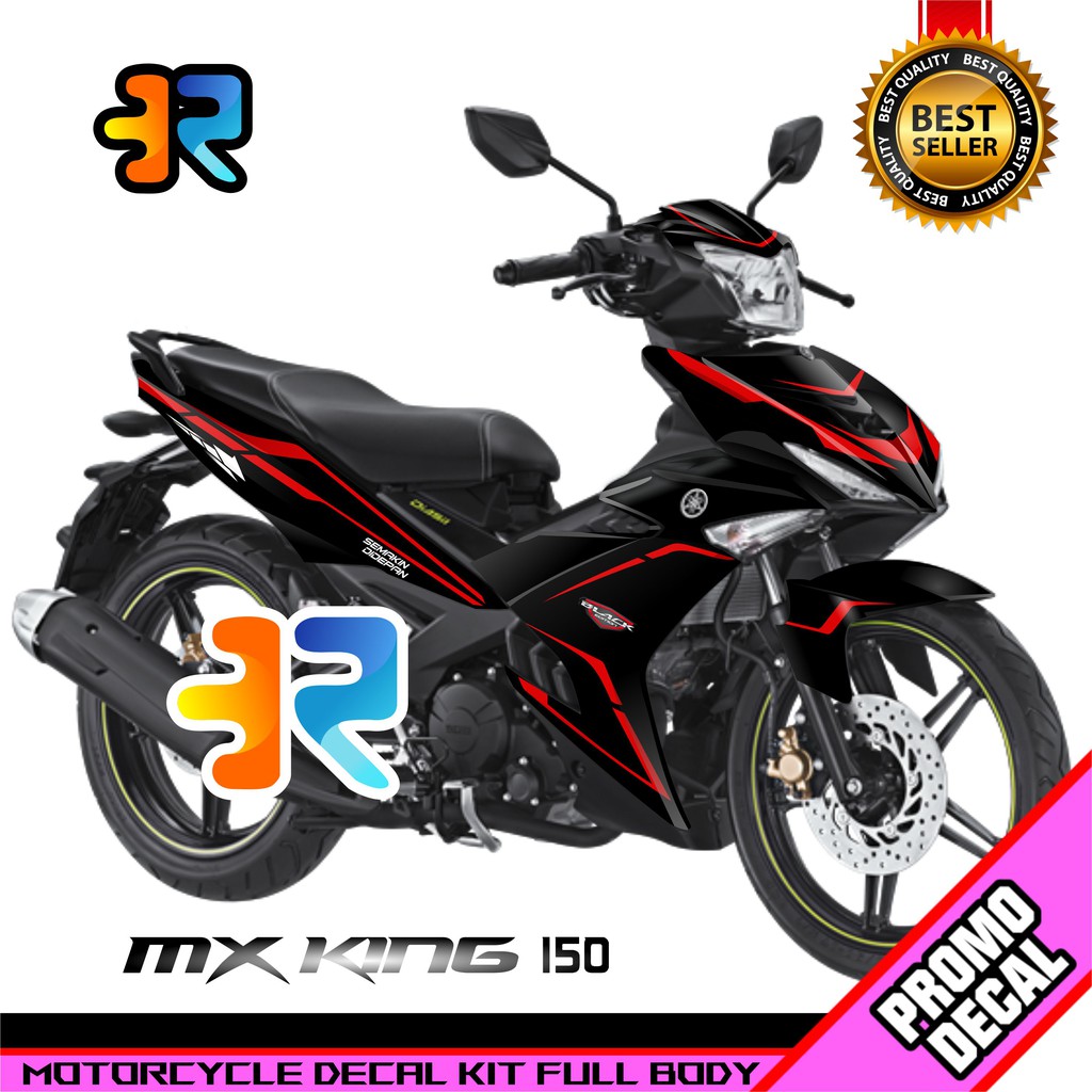 Decal Motor MX King 150 Desain Black Edition Sticker Decal Full Body