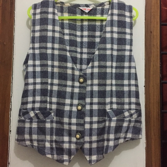 Preloved Chic Girl Blazer Kotak kotak denim