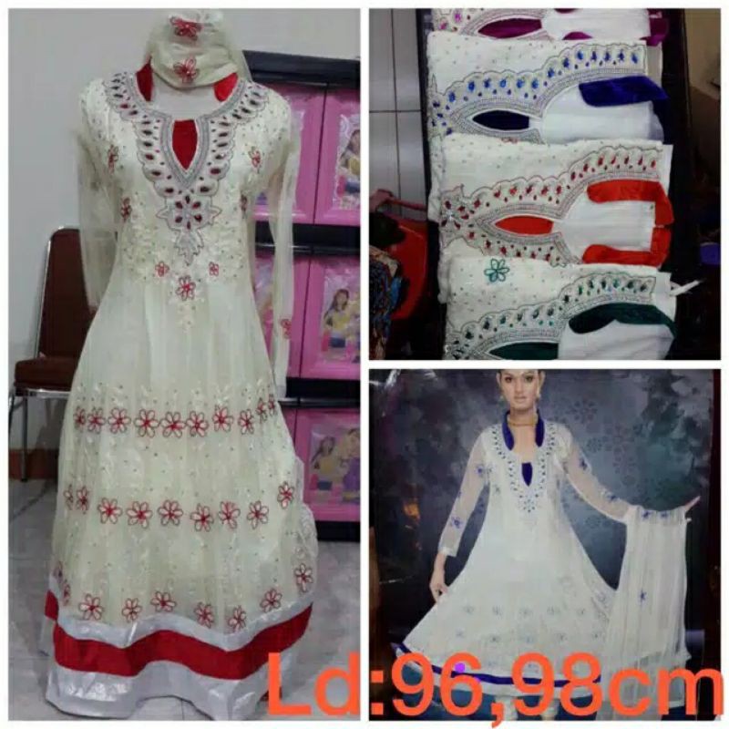 Baju stelan india celana bordir full muslim dewasa dan anak tanggung