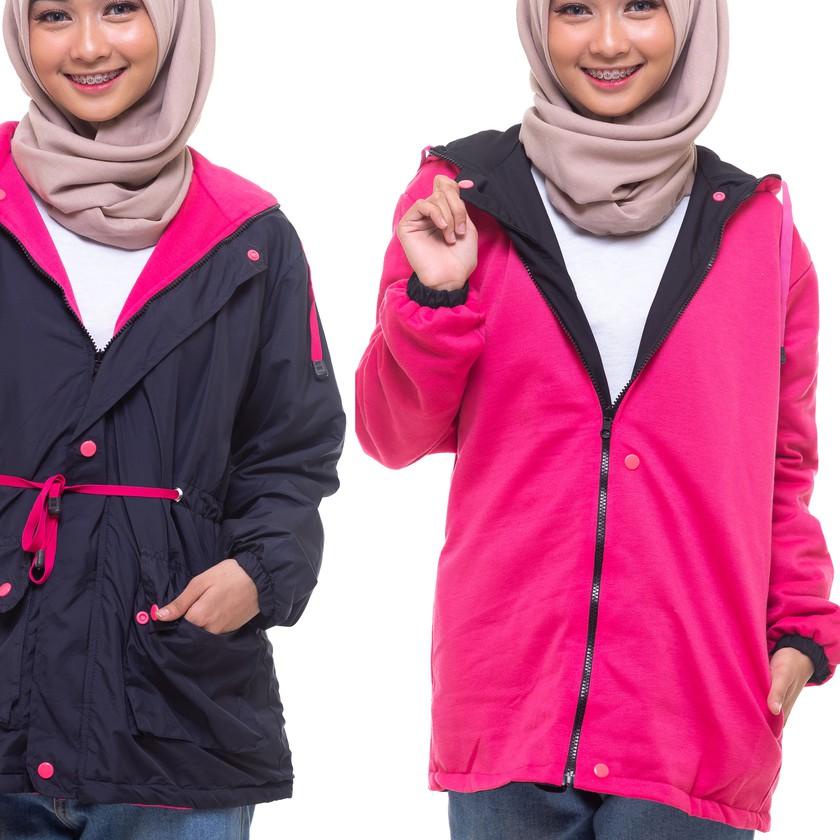✾ JAKET WANITA JAKET PARASUT HIRUKA BOLAK BALIK JAKET PARKA CEWEK HEYLOOK [JAKET 2 IN 1] ☁
