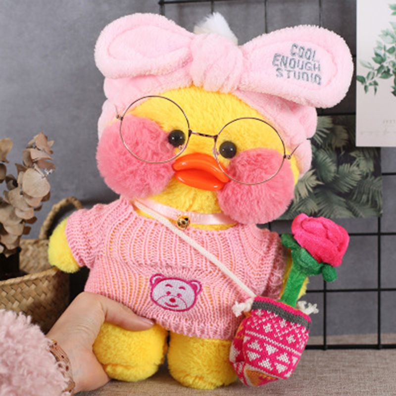 30cm Lalafanfan Cafe Mimi Yellow Duck Stuffed Soft Kawaii Duck Doll Animal Pillow kids gift