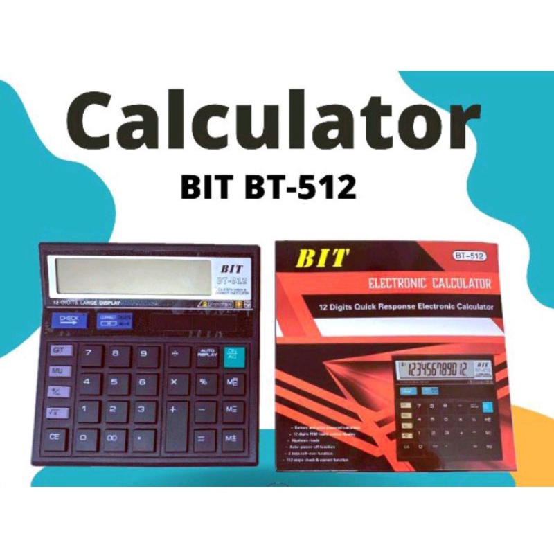 

Kalkulator 12 Digits Bit Bt-512 Sudah termasuk Batrai