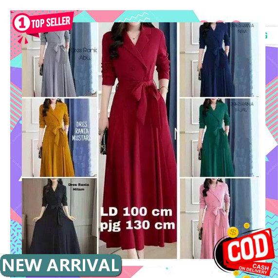 Dress Wanita Midi Dress Motif Klock Alena Dress Wanita Terbaru 2020 Dress Wanita Korea Dress Wanita 