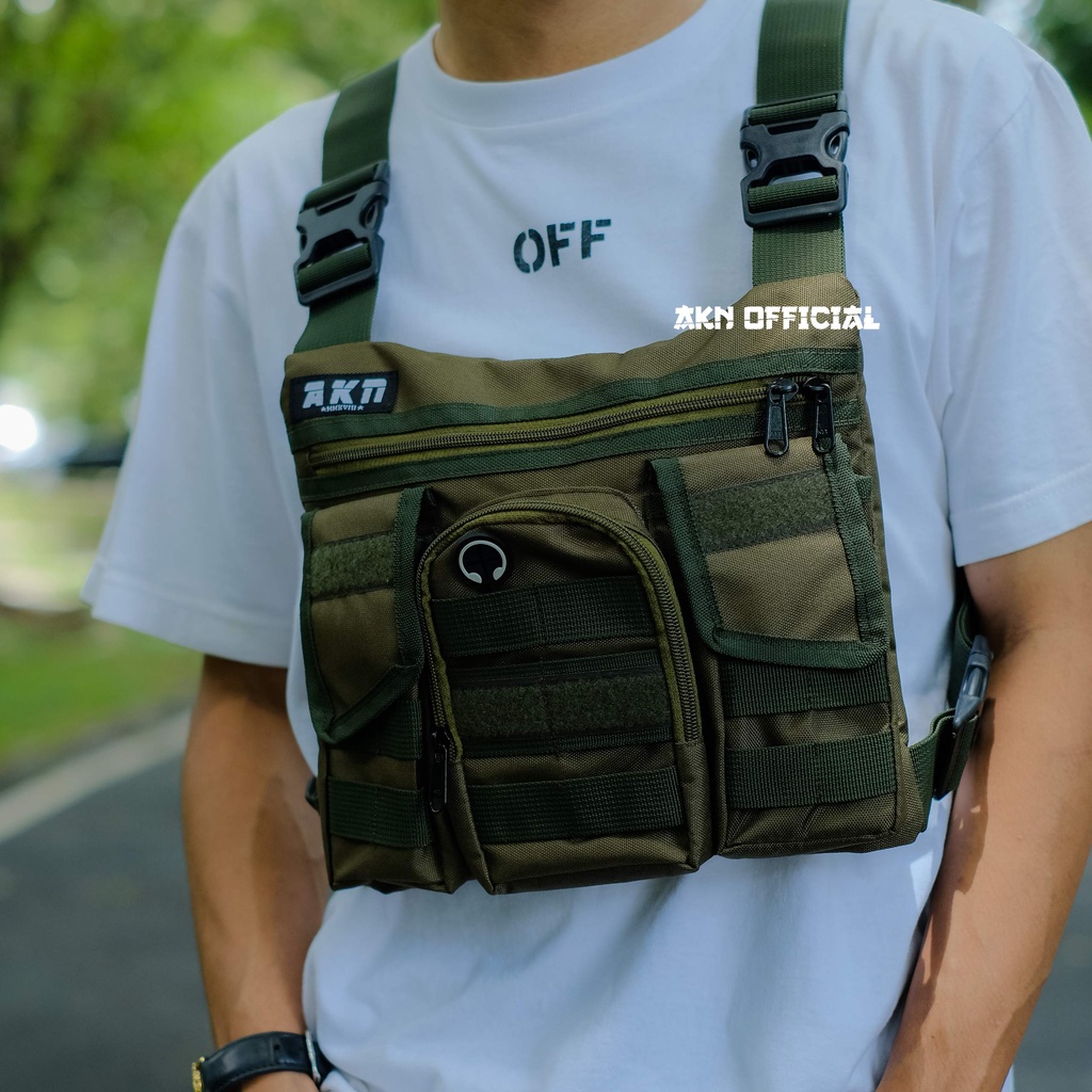 AKN Official -   Chest Bag Premium Emerland Original Tas Dada Pria Tactical