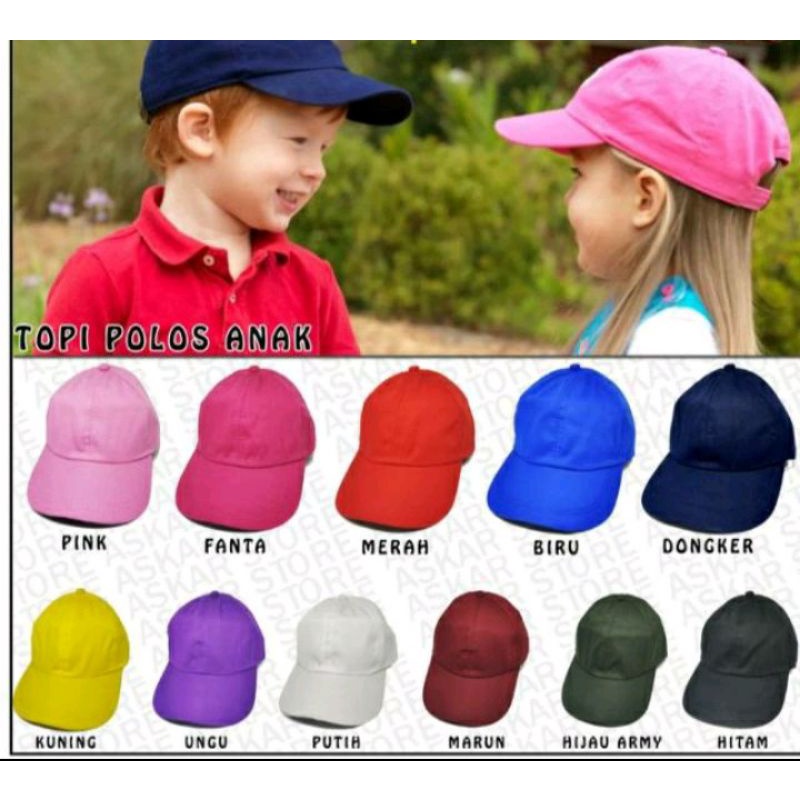 Topi Baseball Anak polos / Topi Baseball Anak / Topi Anak polos / Topi