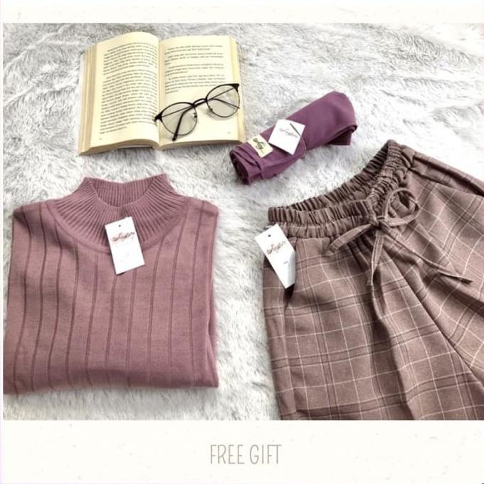 Terlaris One set Outfit Atasan Sweater