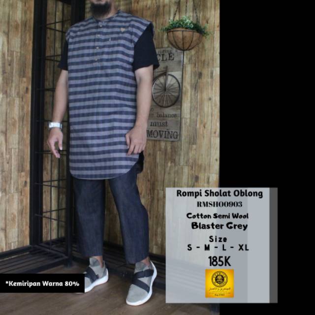 Rompi zipper oblong - AL Amwa - Rompi sholat - perlengkapan sholat - baju muslim pria