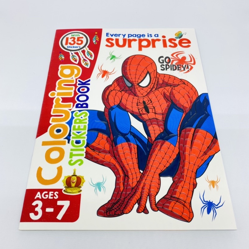 buku mewarnai / buku sticker anak activity book spiderman cars princess little pony frozen sofia