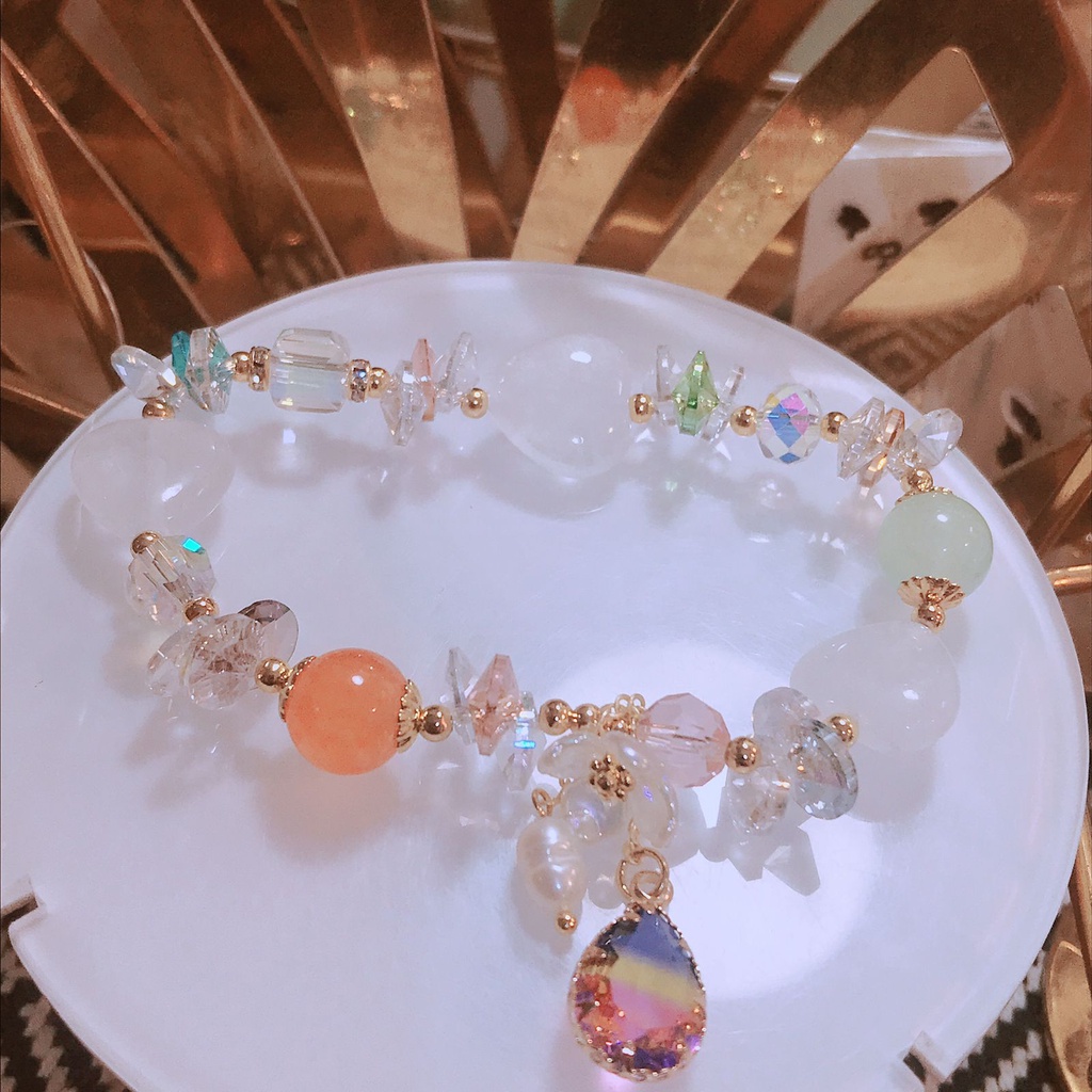 Gelang Batu Kristal mix Titanium