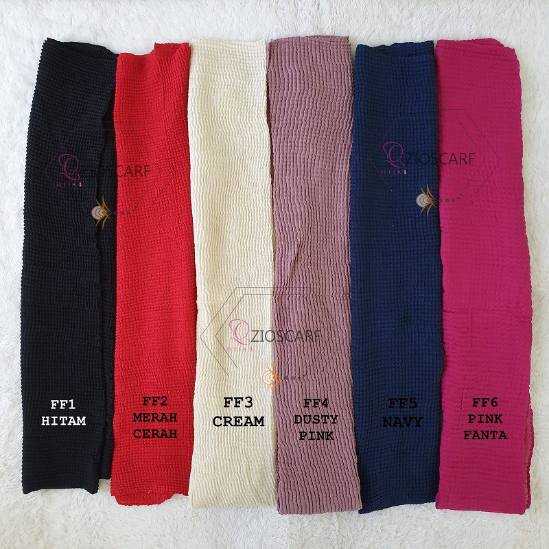 A36 PASHMINA PLISKET KOTAK Pashmina Crinkle ZIOSCARF kerudung bawal malaysia waffle shawl