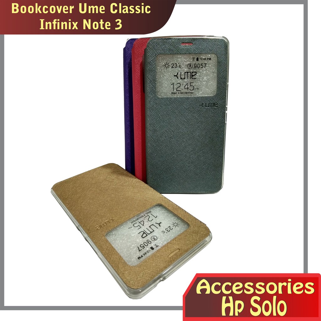 Bookcover wallet case casing cover infinix note 3 ume classic