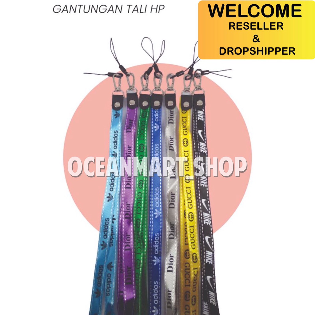 Tali Gantungan Handphone Panjang / New Motif Branded All Tipe HP OCEANMART OCEAN MART