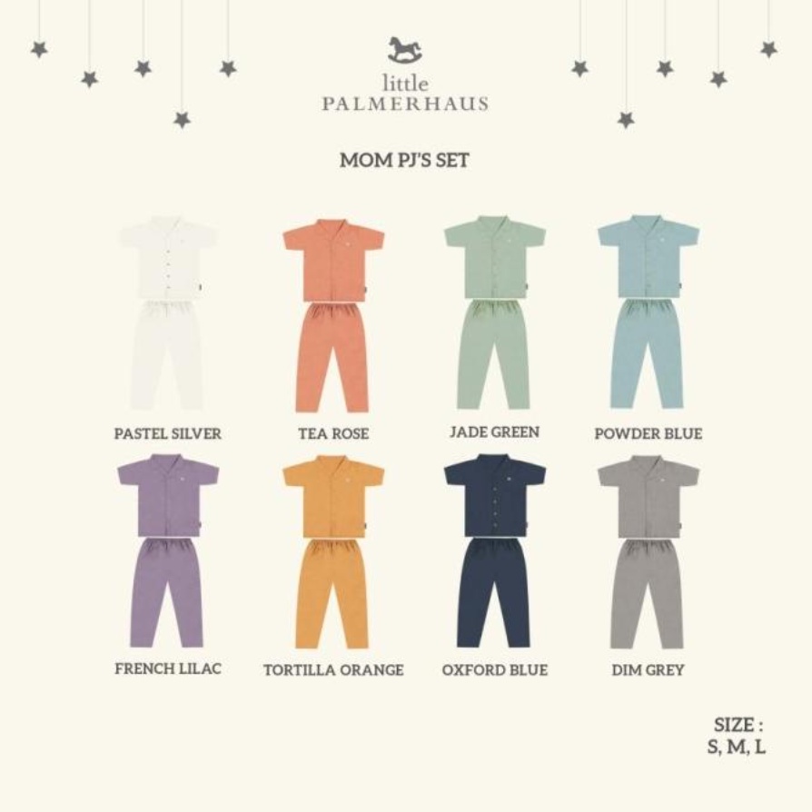 Little Palmerhaus - Basic MOM PJS Set Bisa Kembaran (Setelan/Piyama Pendek Panjang Wanita) V2 CBKS