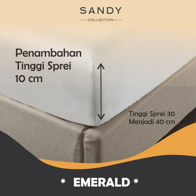 Penambahan Tinggi Sprei Emerald Katun Jepang Sandy Collection