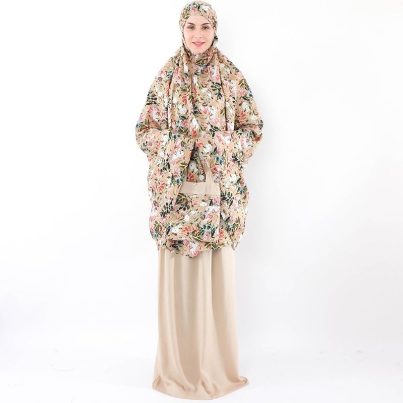 Mukena Dewasa Mukena Tazbiya Water Lily Khaki