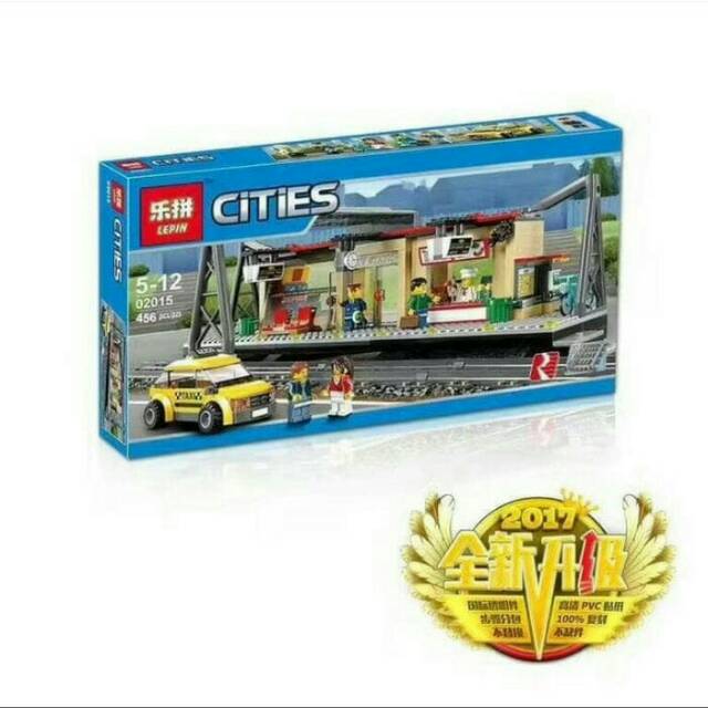 MAINAN LEGO BRICK CITIES TRAIN STATION LEPIN 02015 ISI 456PCS