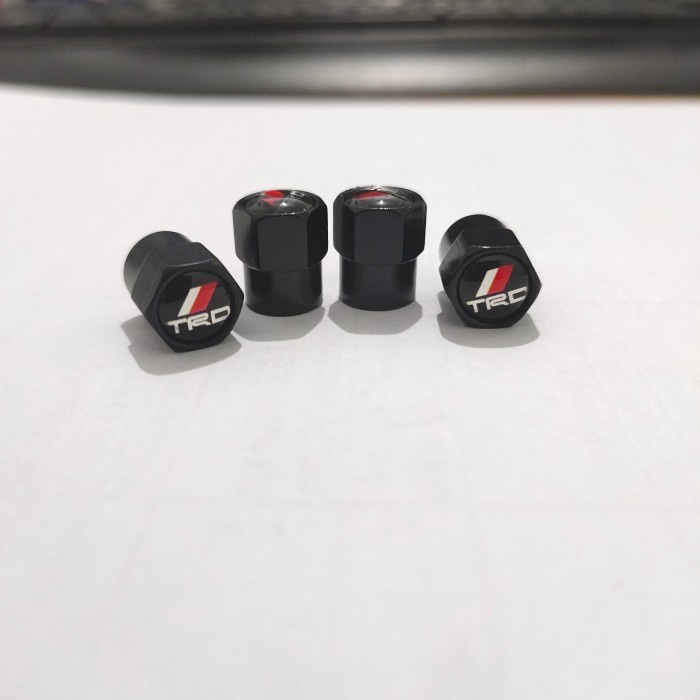 Tutup Pentil Ban Mobil Toyota logo TRD untuk avanza fortuner yaris dll - Hitam