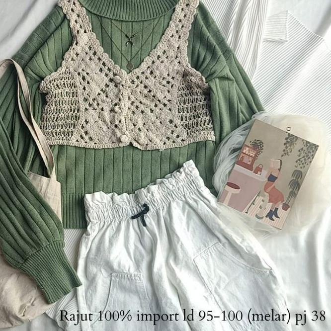 EXCLUSIVEVEST KNIT IMPORT // VEST ROMPI RAJUT IMPORT KOREA // ROMPI TANKTOP RAJUT IMPORT|SQ5
