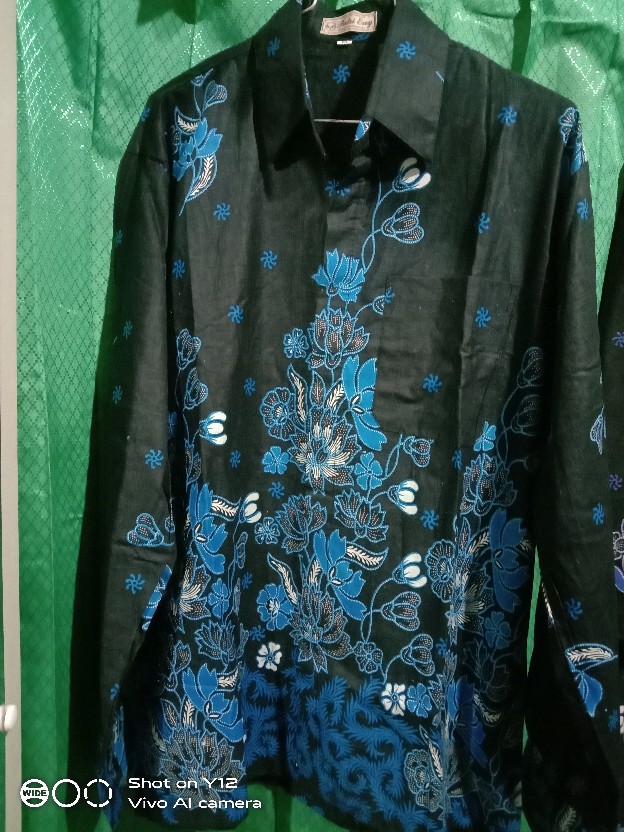 Batik Couple Keluarga Sania Ruffle Ori Ndoro Jowi Dnt Motif Sakura Biru Termurah Shopee