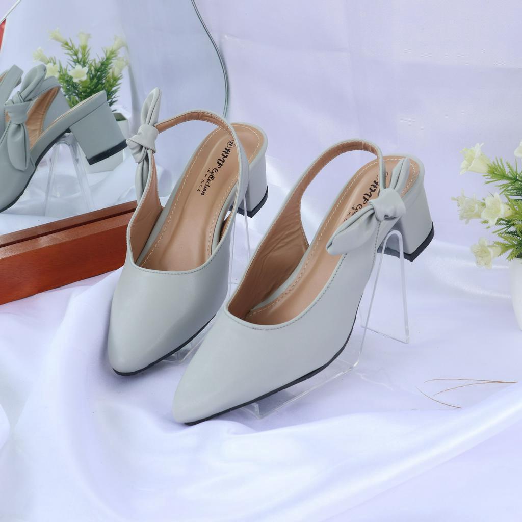 HMF Gewy Sepatu Heels Mules Wanita NB05