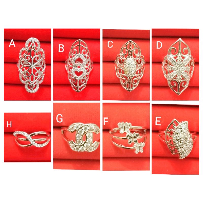 NJJ051. Cincin xuping wanita lapis emas putih silver dgn mata zircon