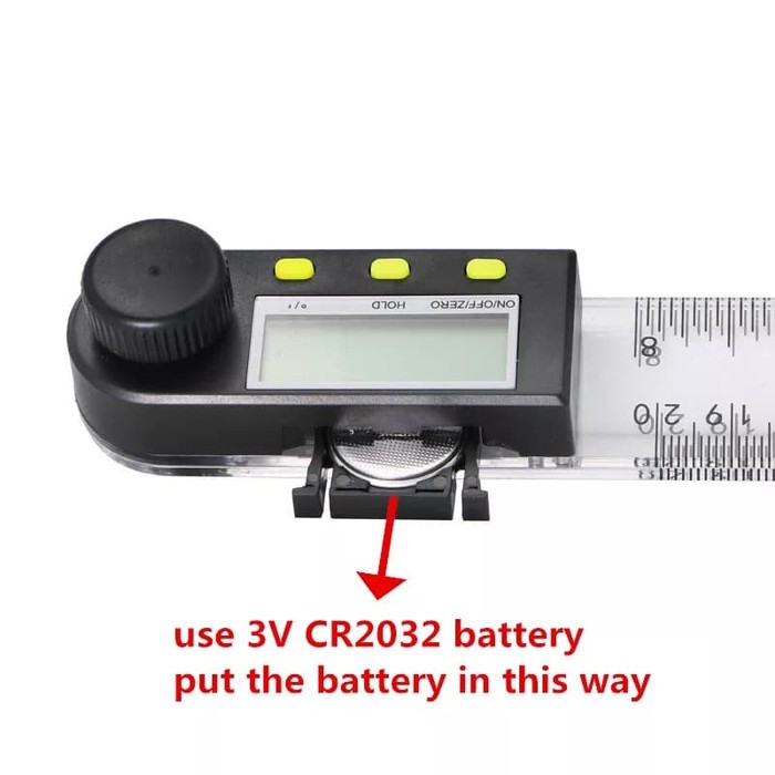Goniometer Digital Angle Ruler Protactor Penggaris Bujur Derajat 200mm 2in1