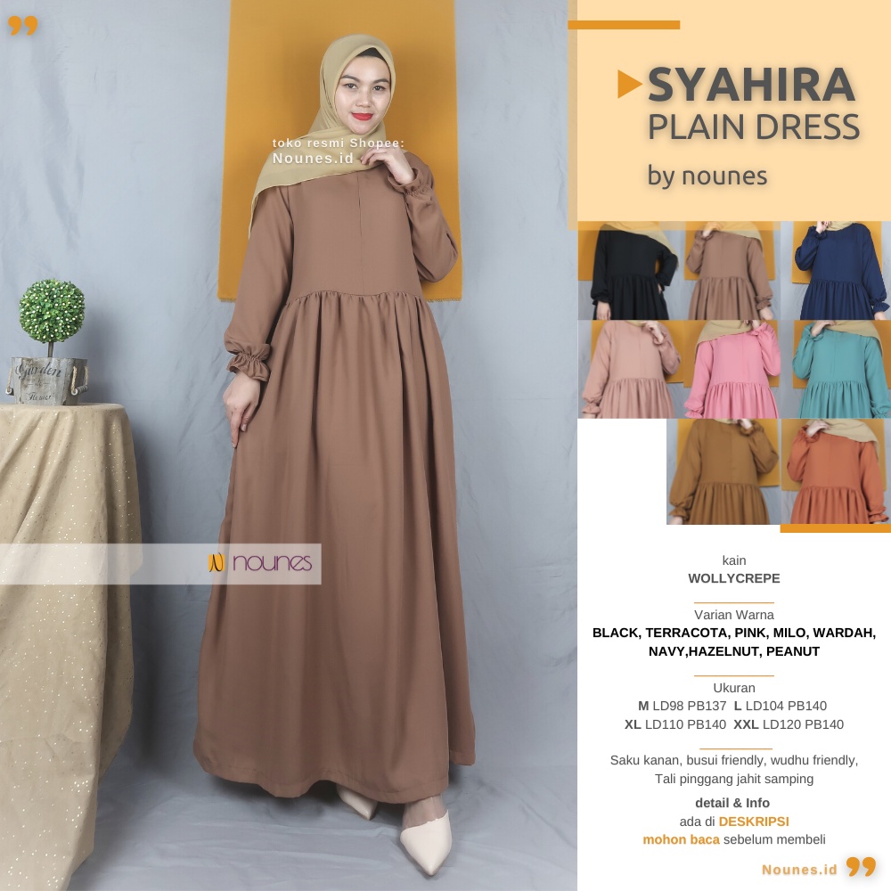 DEFECT Gamis Polos Reject matt Lady Zara n Wollycrepe Syahira Jenny Yulia Plain Dress Cacat Minor