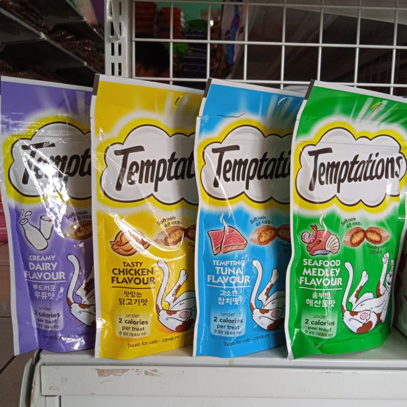 Snack Kucing Temptations 85gr All Varian / Cemilan Kucing temptation