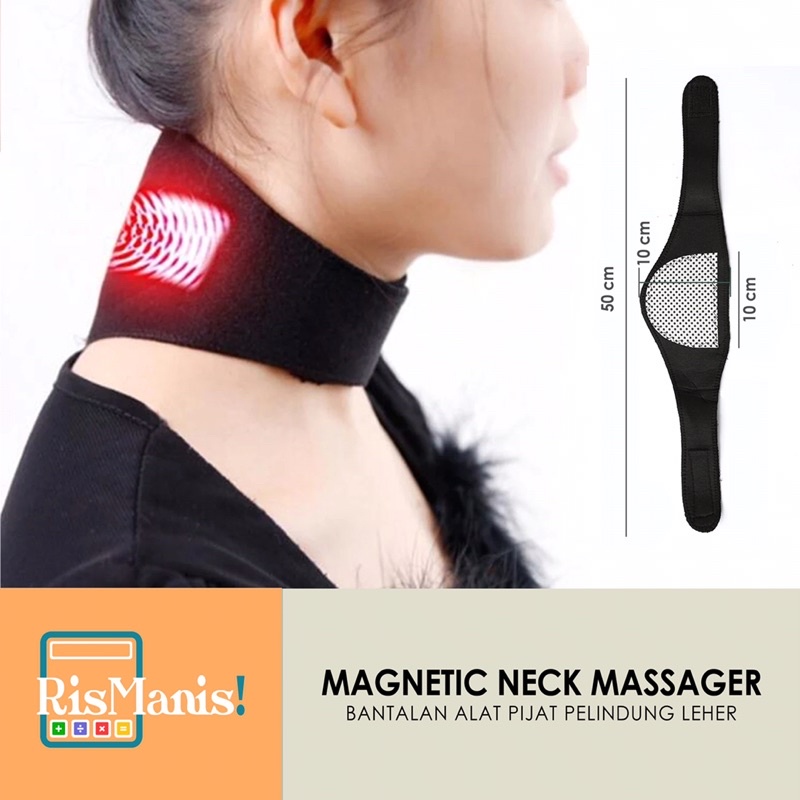 MAGNETIC NECK MASSAGER - Alat Pijat Bantalan Pelindung Leher Tengkuk Sensasi Panas Hangat Anti Nyeri