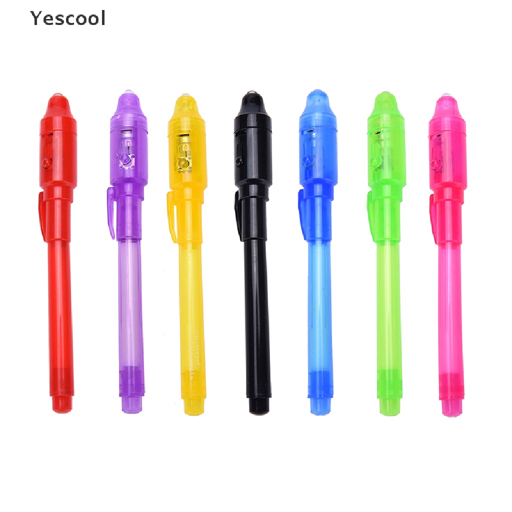 Yescool Pen Spidol Tinta Invisible Dengan Lampu LED Ultra Violet