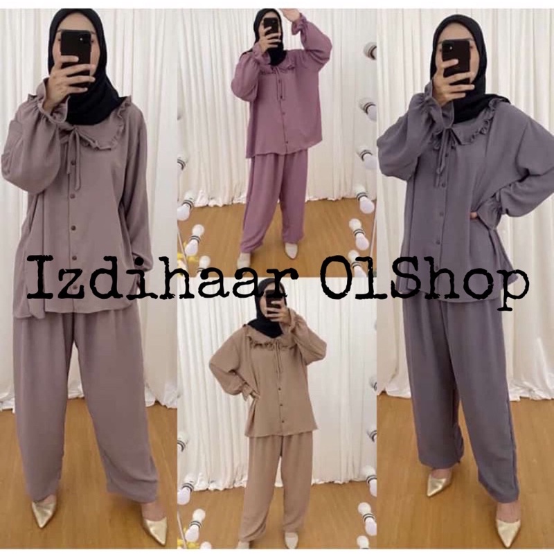 DELILA ONESET | RUBY CRINKLE BLOUSE | BLOUSE CRINKLE PREMIUM ATASAN WANITA | Ootd fashion | Viral tiktok 2022 | IZDIHAAR OLSHOP