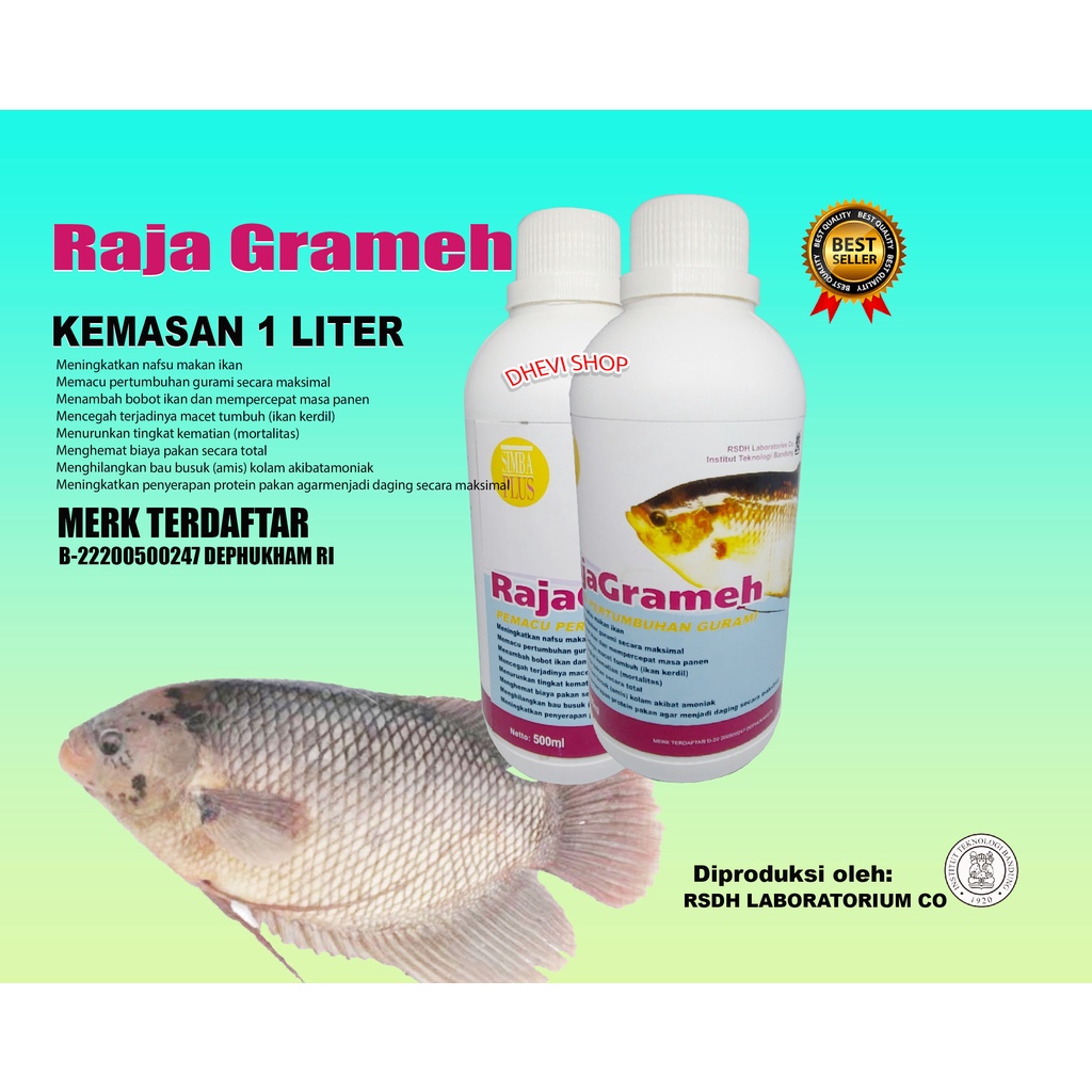 1 LITER-RAJA RAMEH-VITAMIN PENGGEMUK IKAN GURAMIE-OBAT PENGGEMUK IKAN-OBAT PERTUMBUHAN IKAN