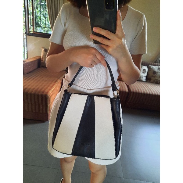 Tas Wanita Handbag Noche Jetson Classic Black White Hitam Putih